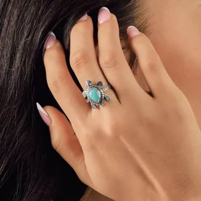 Turtle Gemstone Ring in Sterling Silver - Image 5