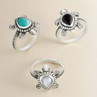 Turtle Gemstone Ring in Sterling Silver - Image 3