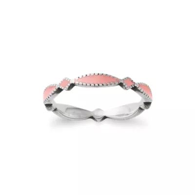 Enamel, Floral and Heart Ring Stack - Image 3