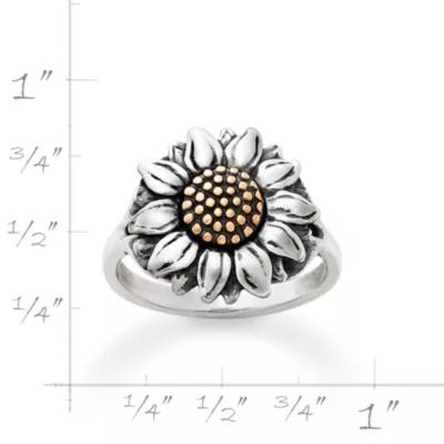 Wild Sunflower Ring in Sterling Silver and Bronze - Image 8
