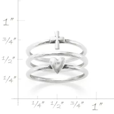 Faith and Love Ring Set in Sterling Silver - Image 6