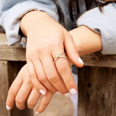 Cross Your Heart Ring in Sterling Silver and Bronze - Image 3