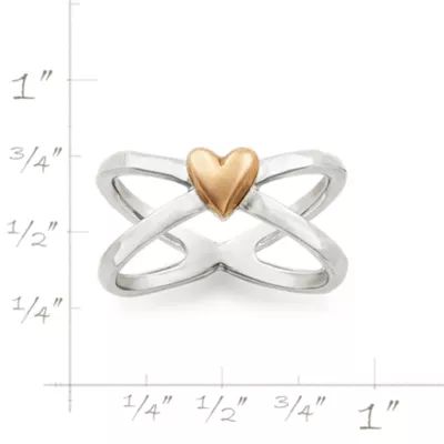 Cross Your Heart Ring in Sterling Silver and Bronze - Image 4