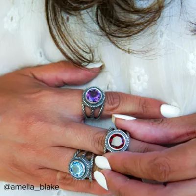 Twisted Wire Gemstone Ring in Sterling Silver - Image 4