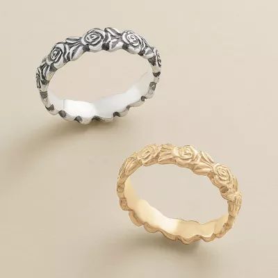 Rose Ring in Sterling Silver or 14K Yellow Gold - Image 3