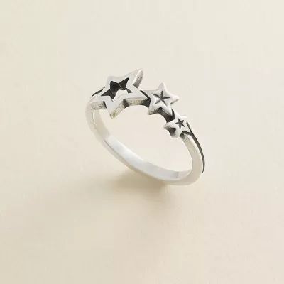 Twinkling Stars Ring in Sterling Silver or 14K Yellow Gold - Image 2