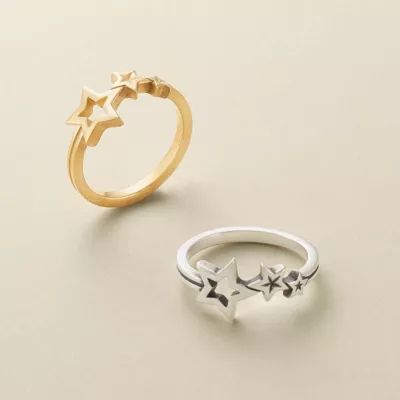 Twinkling Stars Ring in Sterling Silver or 14K Yellow Gold - Image 3