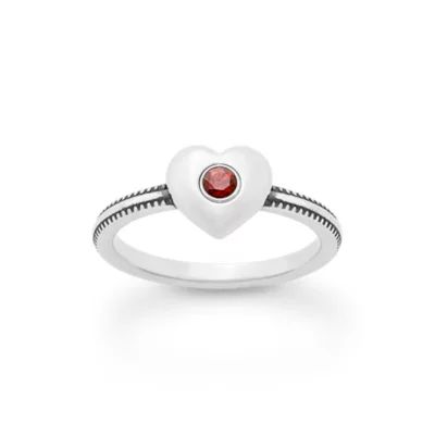 Keepsake Heart Birthstone Ring in Sterling Silver