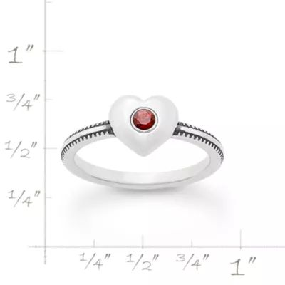 Keepsake Heart Birthstone Ring in Sterling Silver - Image 4