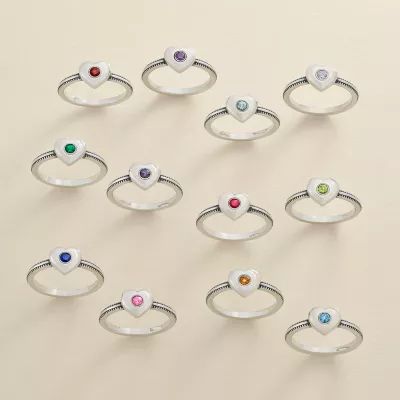 Keepsake Heart Birthstone Ring in Sterling Silver - Image 2