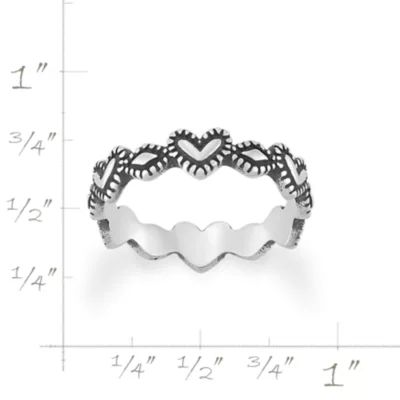 Hearts and Beads Ring in Sterling Silver - Image 4