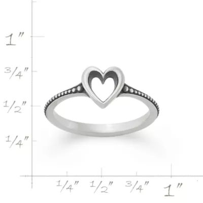 Delicate Heart Beaded Ring in Sterling Silver - Image 5