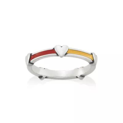 Enamel Band with Hearts Ring in Sterling Silver - Image 2