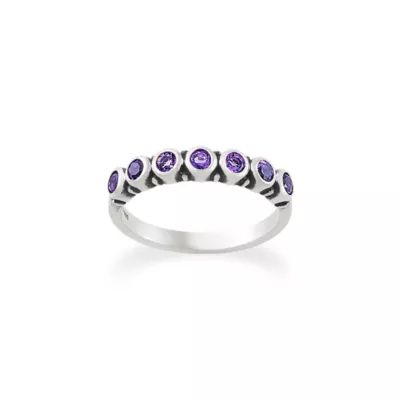 Purple Gemstone and Enameled Ring Stack - Image 4