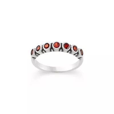 Gemstone Stacker Ring in Sterling Silver
