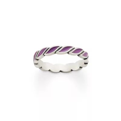 Purple Gemstone and Enameled Ring Stack - Image 5