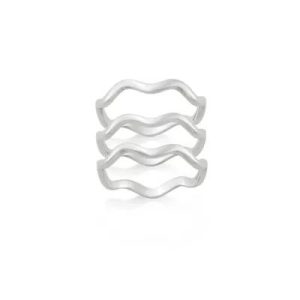 Squiggle Ring Set in Sterling Silver