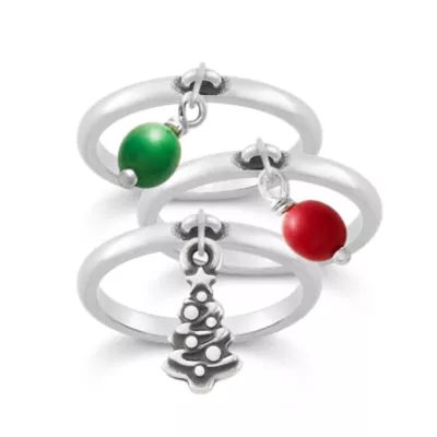 Christmas Dangle Ring Stack