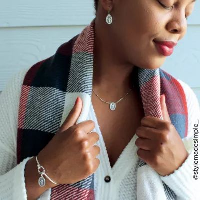 Virgin Mary Necklace in Sterling Silver or 14K Yellow Gold - Image 5