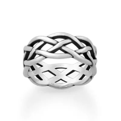 Woven Trinity Wedding Ring in Sterling Silver
