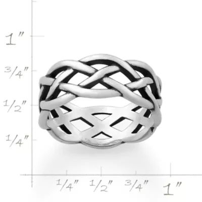 Woven Trinity Wedding Ring in Sterling Silver - Image 2