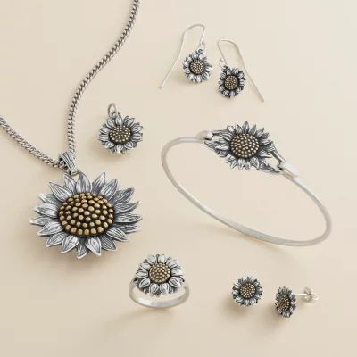Wild Sunflower Ring in Sterling Silver and Bronze - Image 4